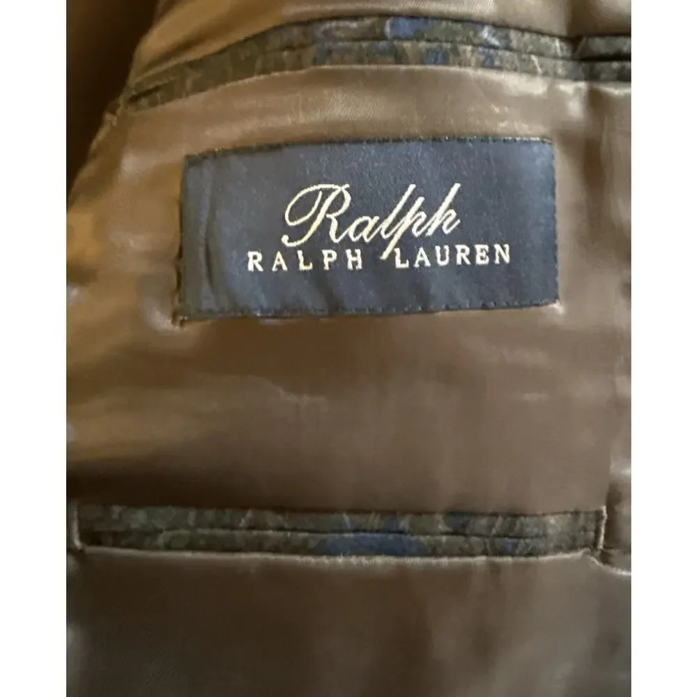 Ralph Ralph Lauren Blazer Mens 54R 100% Wool Blue Tweed Big Tall Vintage Y2K 90s
